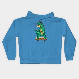 Skateboarding Dinosaur Kids Hoodie